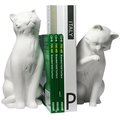 Danyab DanyaB NY8022W Cat Bookend Set - White NY8022W